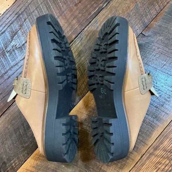 Sam Edelman Lennon Tan Two-Tone Horsebit Loafer Mules Women’s 8 | Chunky Slip-On - Picture 4 of 10